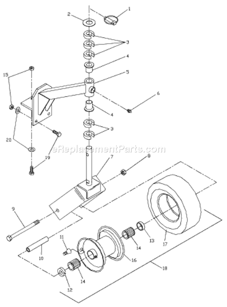 Page D Diagram and Parts List for WH3614A WH 3614 A 2000-06 Husqvarna Lawn Mower