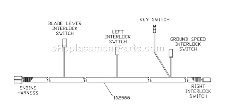 Page F Diagram and Parts List for WH3614A WH 3614 A 2000-06 Husqvarna Lawn Mower
