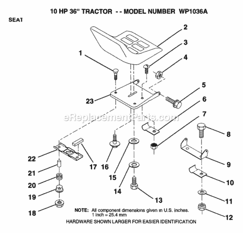 Page M Diagram and Parts List for WP1036A 1992 Husqvarna Lawn Tractor