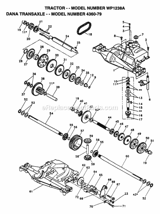 Page J Diagram and Parts List for WP1238A 1995 Husqvarna Lawn Tractor