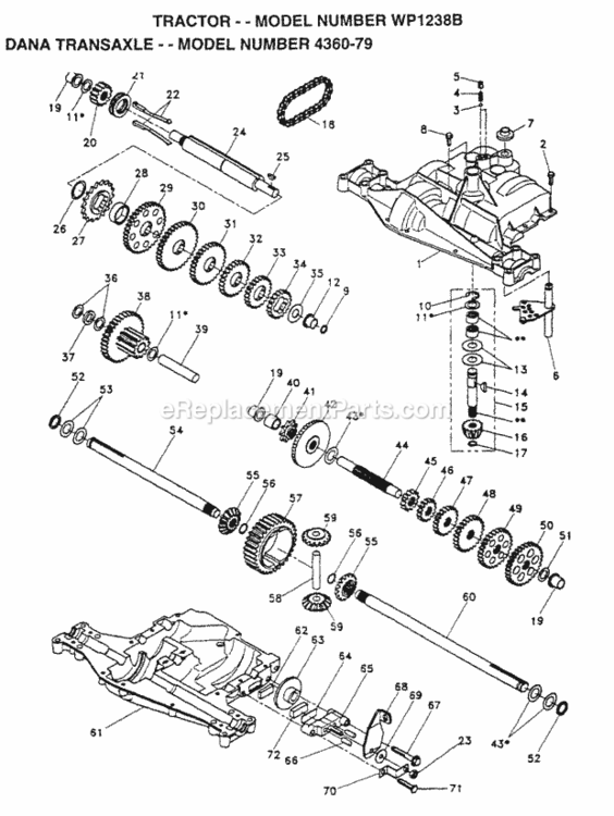Page J Diagram and Parts List for WP1238B 1996 Husqvarna Lawn Tractor