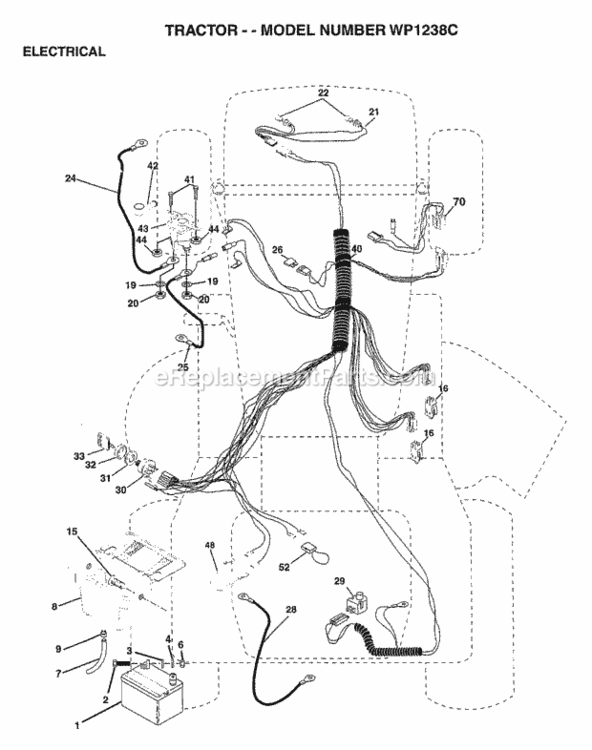 Page D Diagram and Parts List for WP1238C 1997 Husqvarna Lawn Tractor