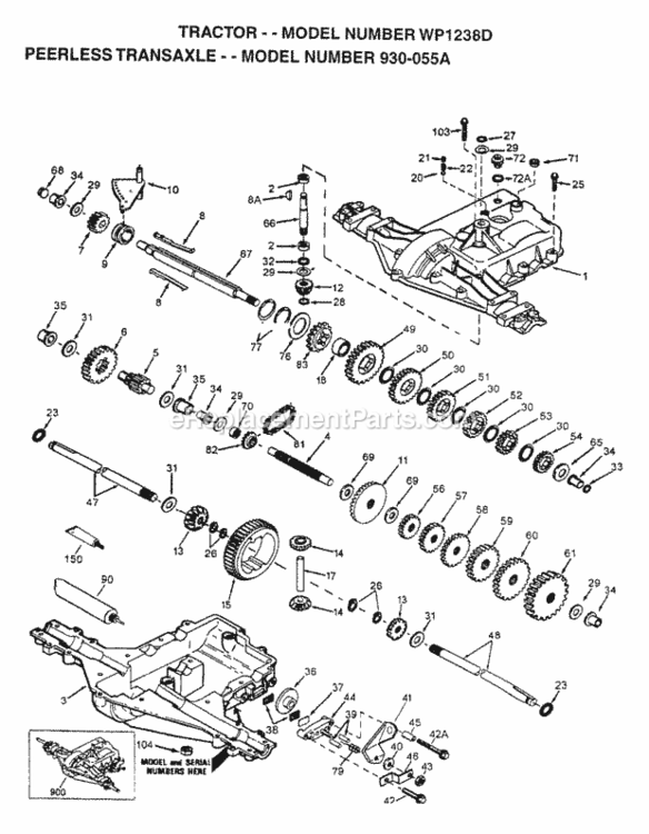 Page H Diagram and Parts List for WP1238D 1997 Husqvarna Lawn Tractor
