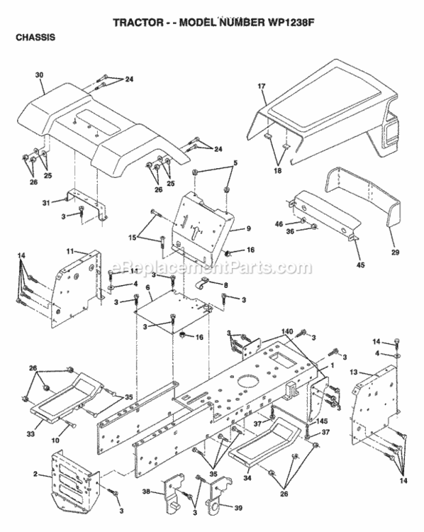 Page A Diagram and Parts List for WP1238F 1999 Husqvarna Lawn Tractor