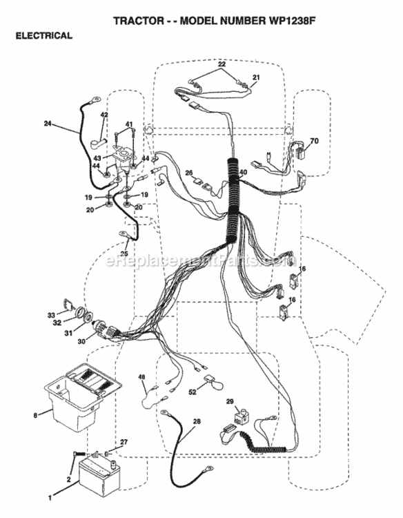 Page D Diagram and Parts List for WP1238F 1999 Husqvarna Lawn Tractor