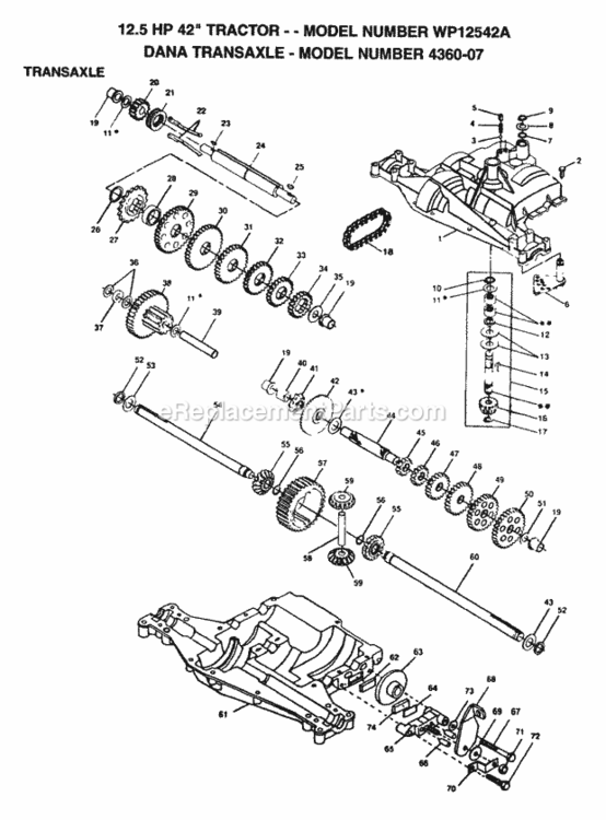 Page I Diagram and Parts List for WP12542A 1992 Husqvarna Lawn Tractor