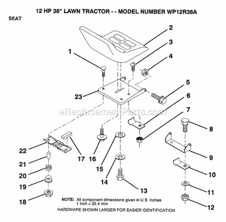 Page M Diagram and Parts List for WP12R38A 1992 Husqvarna Lawn Tractor