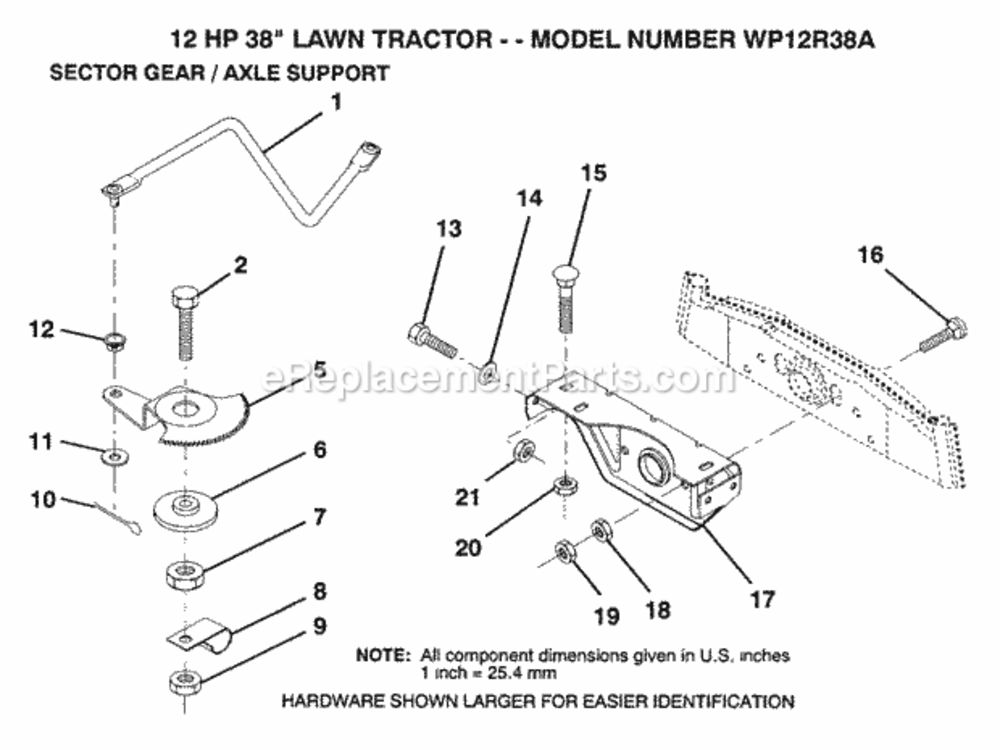Page N Diagram and Parts List for WP12R38A 1992 Husqvarna Lawn Tractor