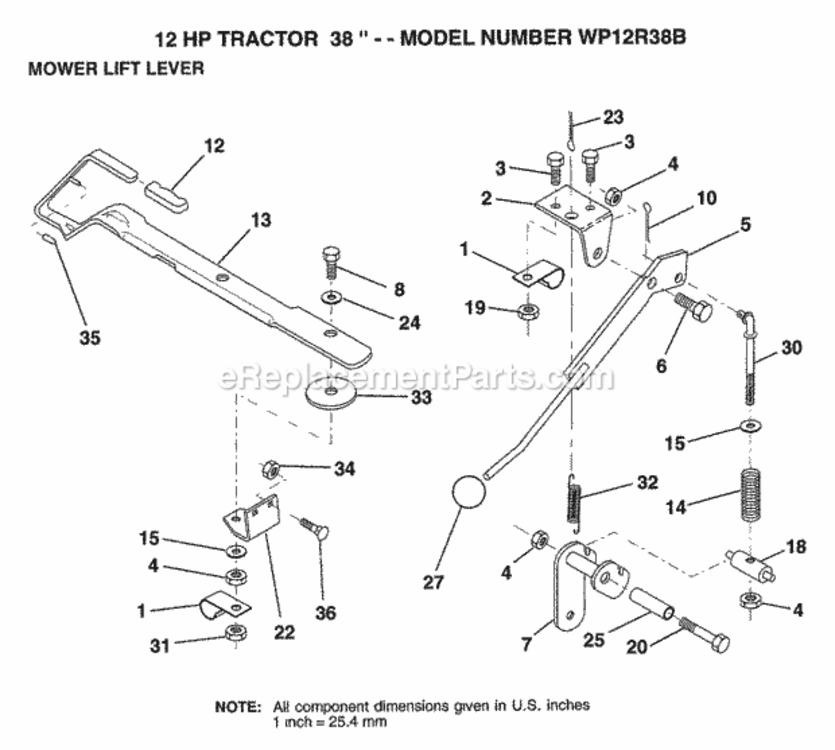 Page O Diagram and Parts List for WP12R38B 1993 Husqvarna Lawn Tractor