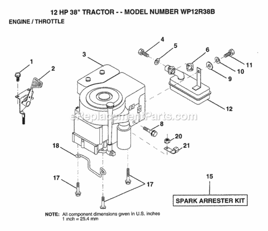 Page D Diagram and Parts List for WP12R38B 1993 Husqvarna Lawn Tractor