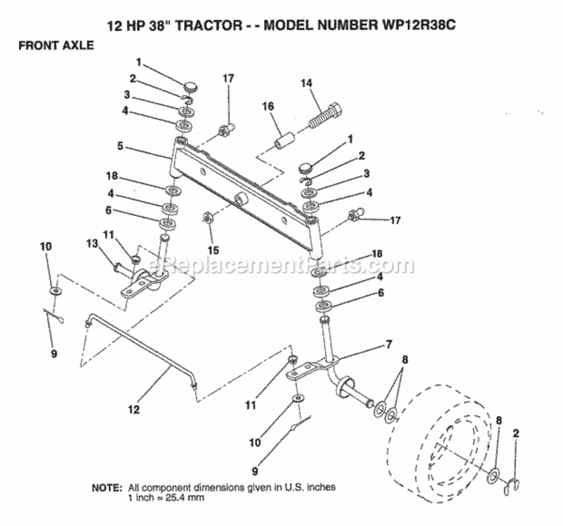 Page H Diagram and Parts List for WP12R38C 1994 Husqvarna Lawn Tractor