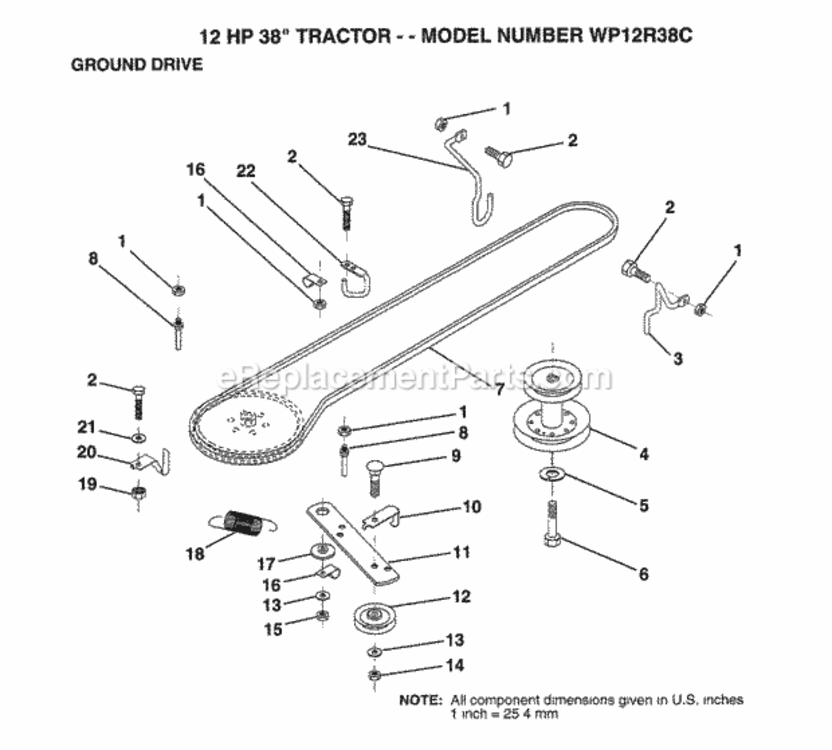 Page I Diagram and Parts List for WP12R38C 1994 Husqvarna Lawn Tractor