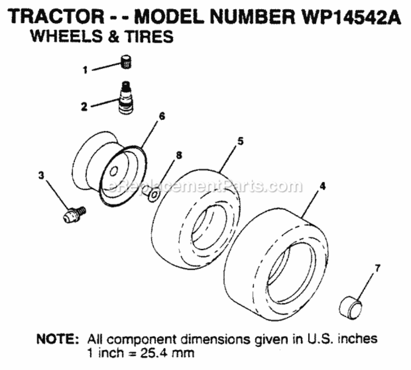 Page K Diagram and Parts List for WP14542A 1995 Husqvarna Lawn Tractor