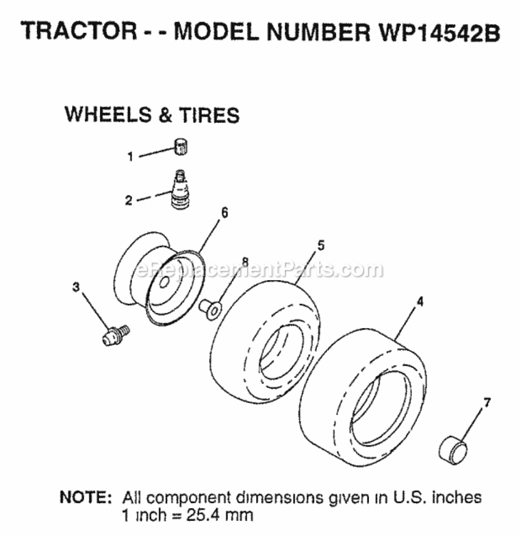 Page K Diagram and Parts List for WP14542B 1997 Husqvarna Lawn Tractor