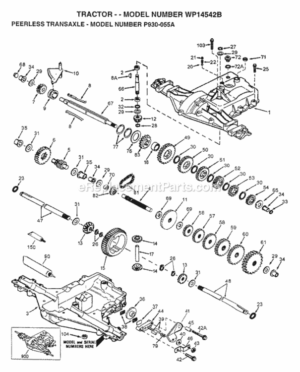 Page H Diagram and Parts List for WP14542B 1997 Husqvarna Lawn Tractor