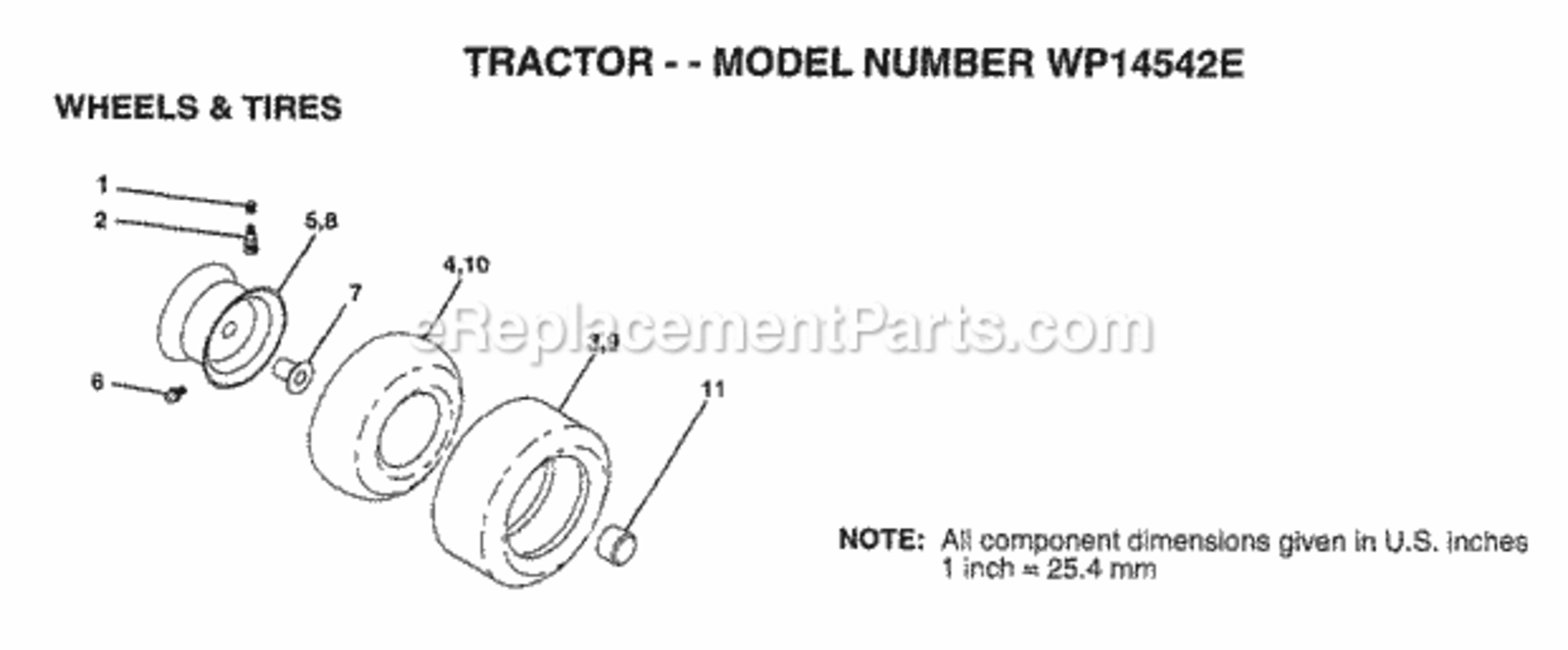 Page K Diagram and Parts List for WP14542E 1998 Husqvarna Lawn Tractor