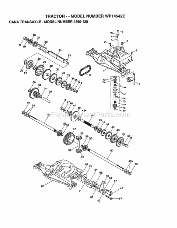 Page B Diagram and Parts List for WP14542E 1998 Husqvarna Lawn Tractor