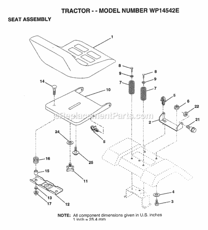 Page I Diagram and Parts List for WP14542E 1998 Husqvarna Lawn Tractor
