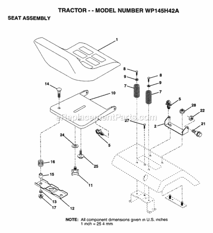 Page I Diagram and Parts List for WP145H42A 1995 Husqvarna Lawn Tractor