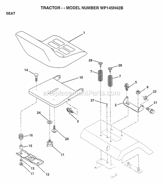 Page I Diagram and Parts List for WP145H42B 1997 Husqvarna Lawn Tractor