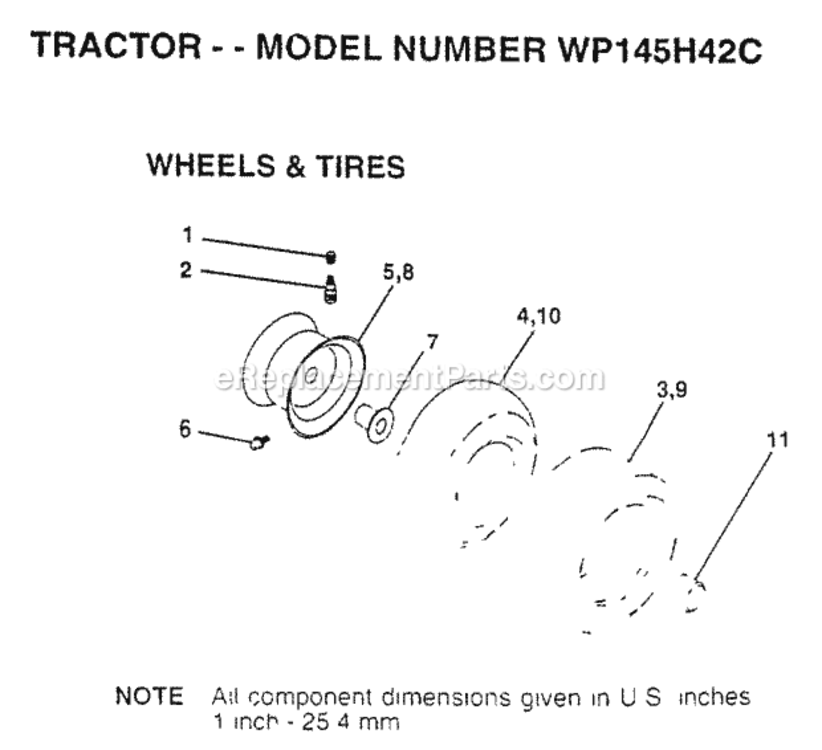Page K Diagram and Parts List for WP145H42C 1997 Husqvarna Lawn Tractor