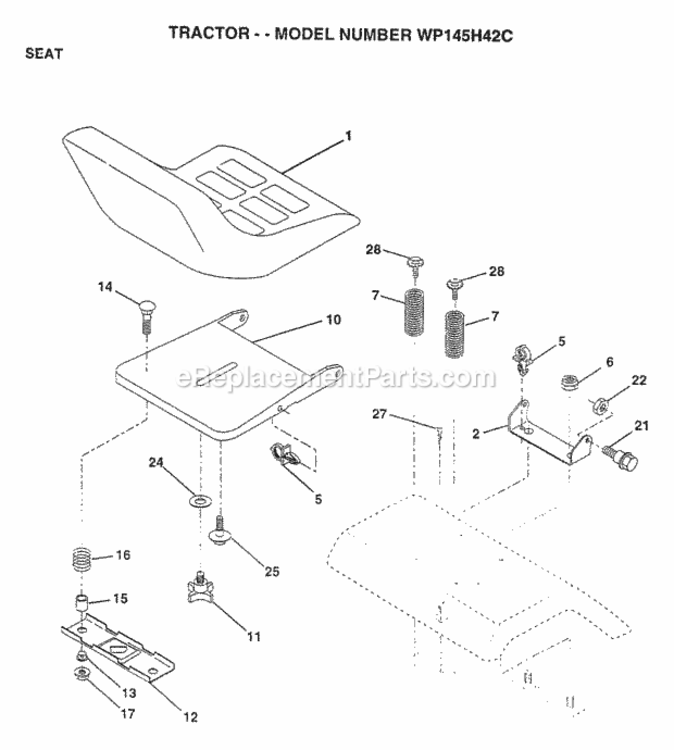Page I Diagram and Parts List for WP145H42C 1997 Husqvarna Lawn Tractor
