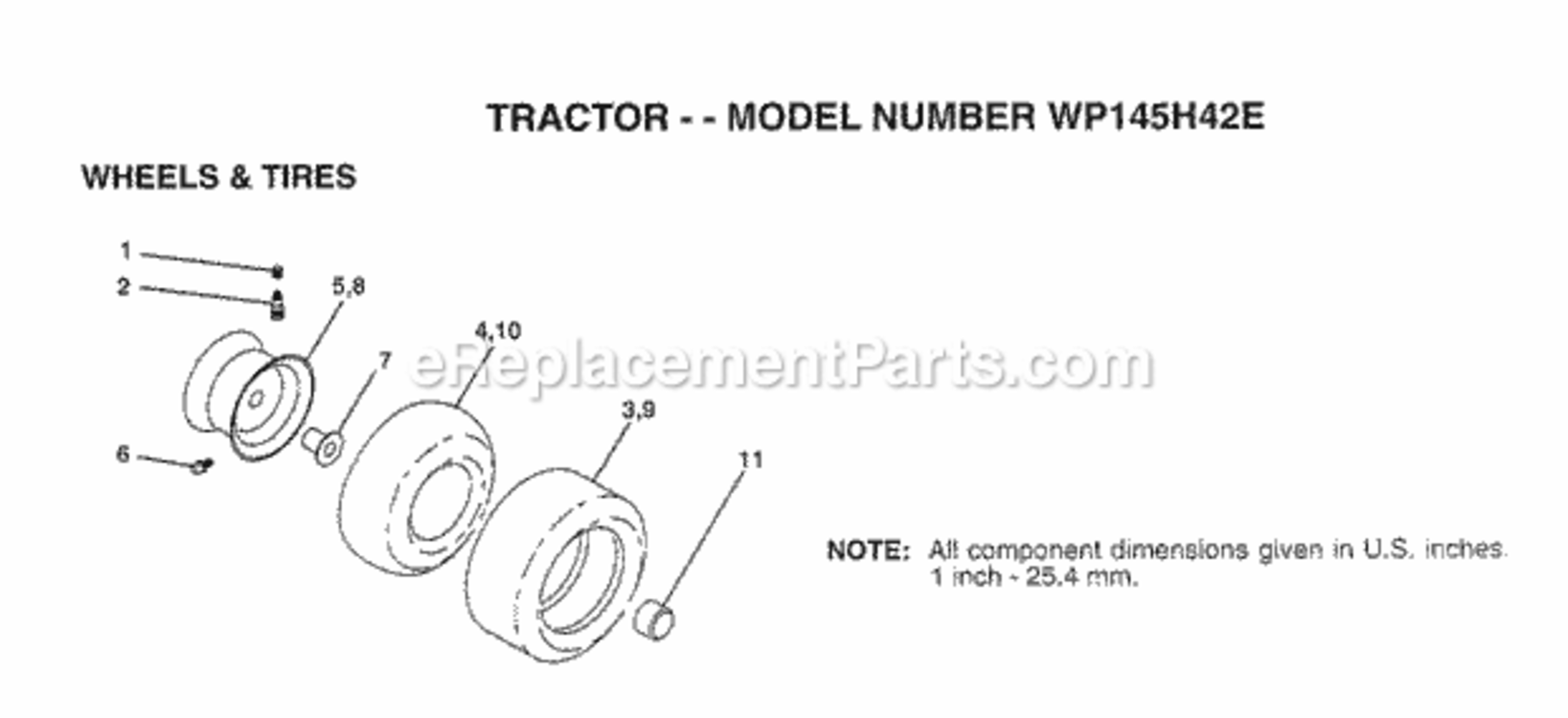 Page K Diagram and Parts List for WP145H42E 1998 Husqvarna Lawn Tractor