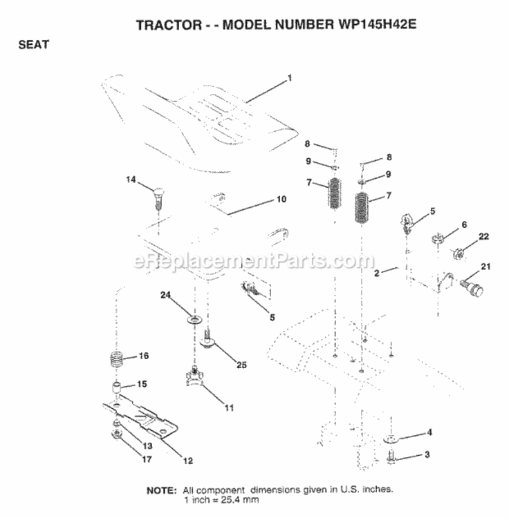 Page I Diagram and Parts List for WP145H42E 1998 Husqvarna Lawn Tractor