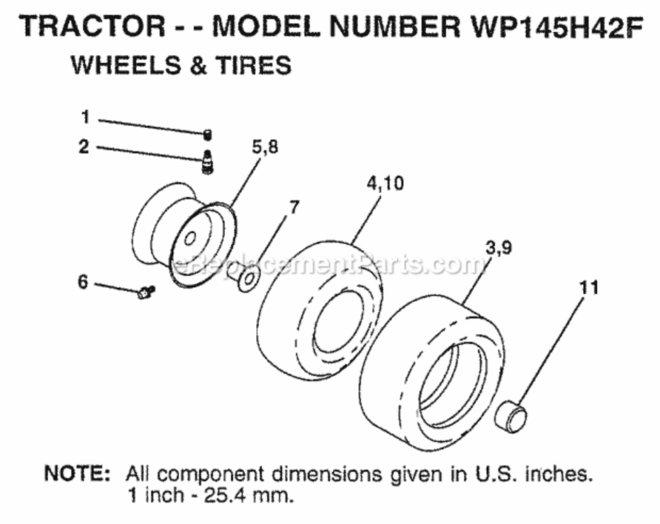 Page K Diagram and Parts List for WP145H42F 1998 Husqvarna Lawn Tractor