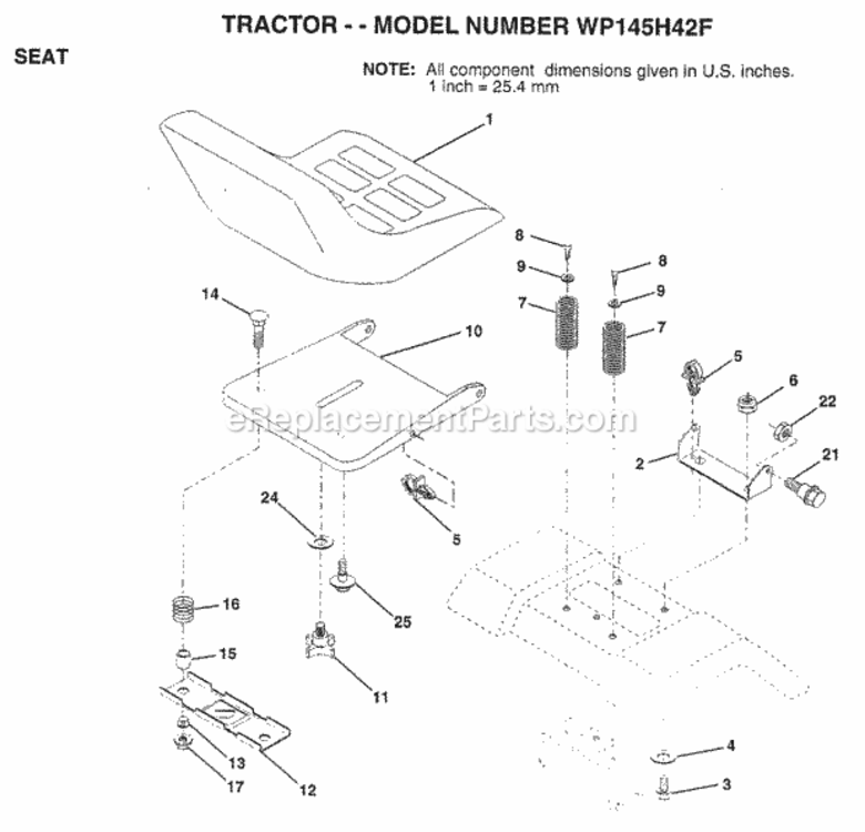 Page I Diagram and Parts List for WP145H42F 1998 Husqvarna Lawn Tractor