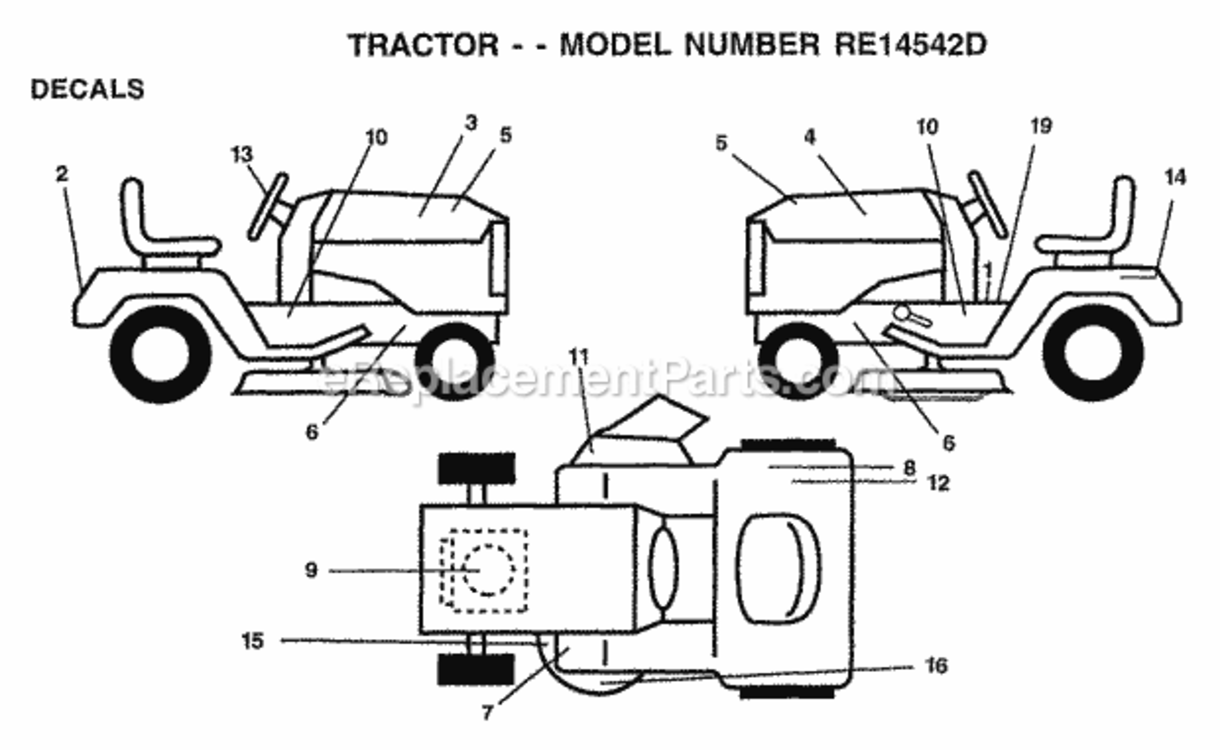 Page J Diagram and Parts List for WP145H42G 1999 Husqvarna Lawn Tractor