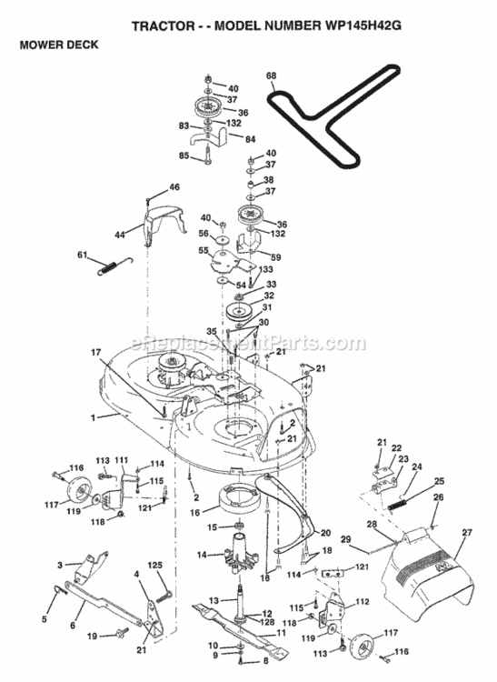 Page AC Diagram and Parts List for WP145H42G 1999 Husqvarna Lawn Tractor