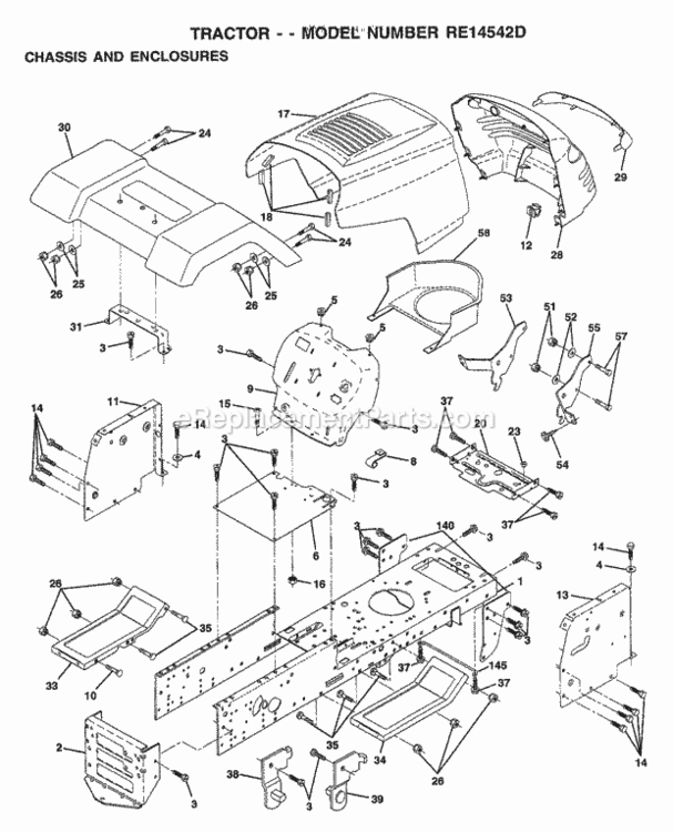 Page C Diagram and Parts List for WP145H42G 1999 Husqvarna Lawn Tractor
