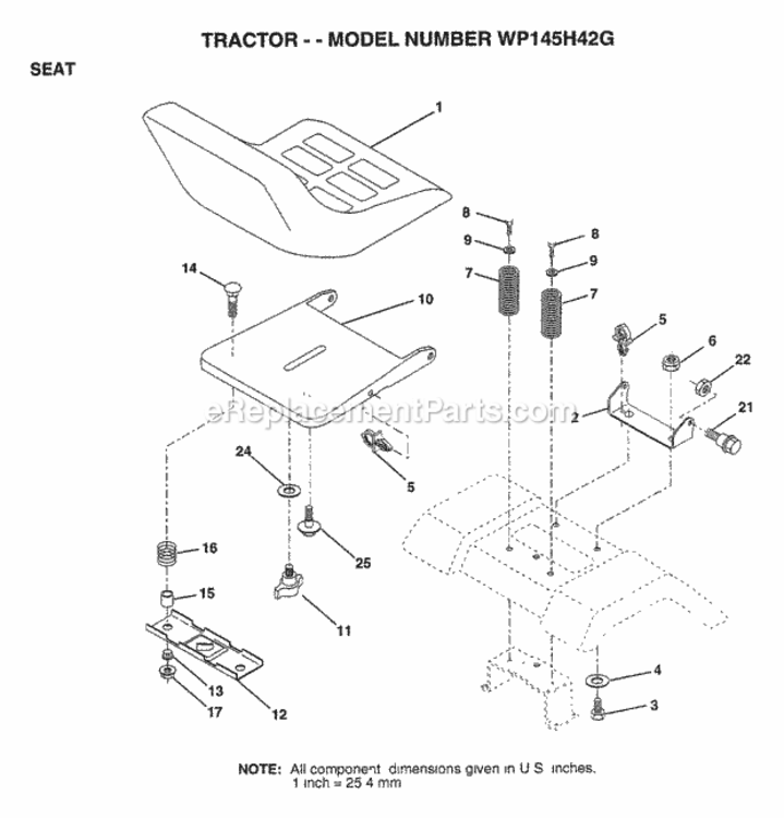 Page AK Diagram and Parts List for WP145H42G 1999 Husqvarna Lawn Tractor