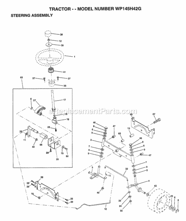 Page AN Diagram and Parts List for WP145H42G 1999 Husqvarna Lawn Tractor