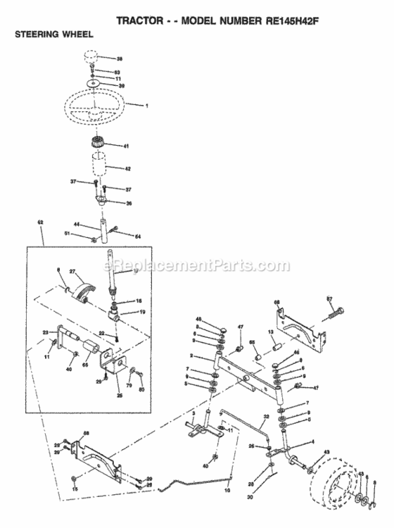 Page AQ Diagram and Parts List for WP145H42G 1999 Husqvarna Lawn Tractor