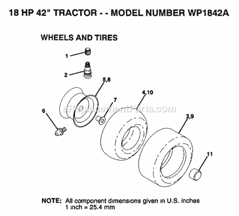 Page J Diagram and Parts List for WP1842A 1992 Husqvarna Lawn Tractor