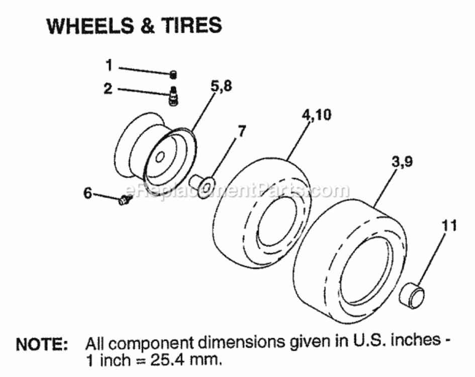 Page B Diagram and Parts List for WP1842B 1993 Husqvarna Lawn Tractor