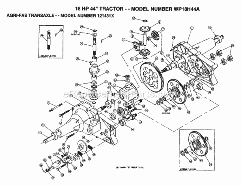 Page A Diagram and Parts List for WP18H44A 1992 Husqvarna Lawn Tractor