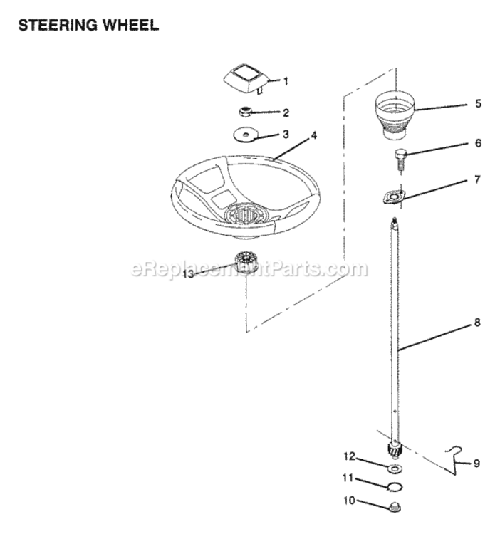 Page N Diagram and Parts List for WS1236A 1991 Husqvarna Lawn Tractor