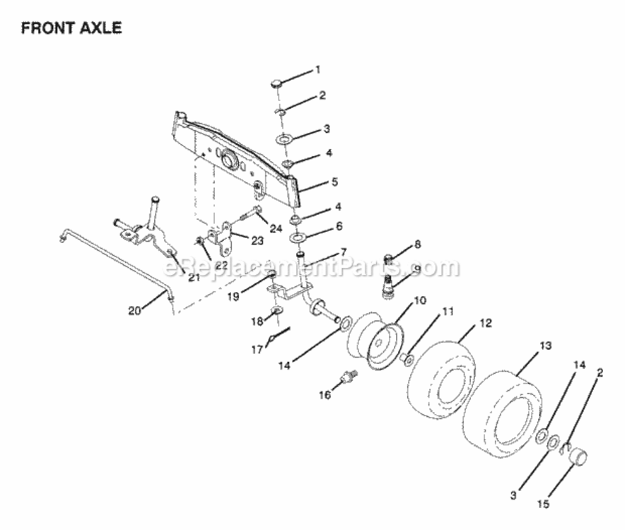 Page F Diagram and Parts List for WS1236A 1991 Husqvarna Lawn Tractor