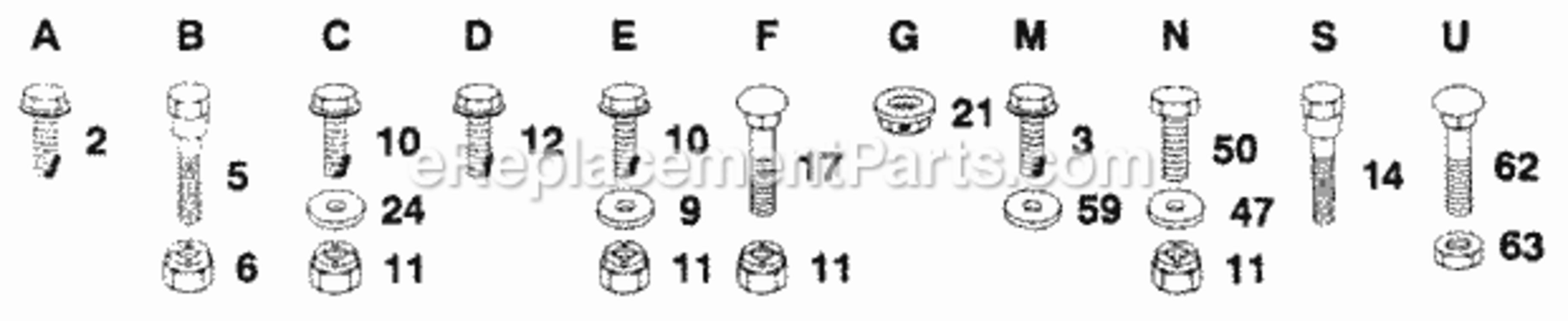 Page F Diagram and Parts List for WS12538A 1991 Husqvarna Lawn Tractor