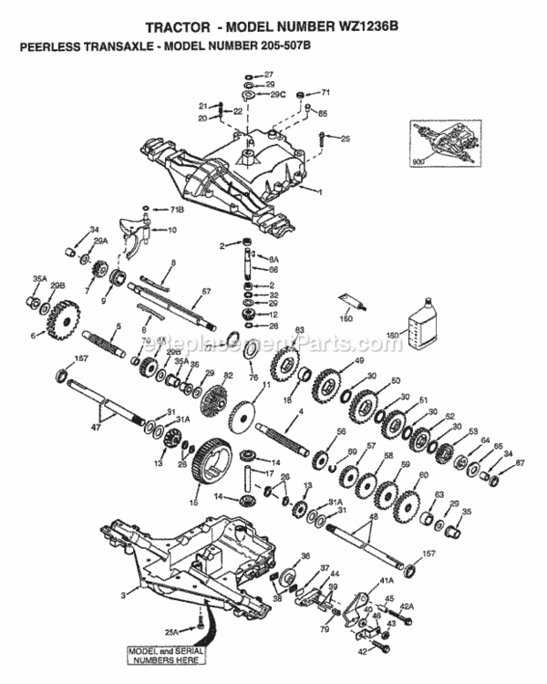 Page L Diagram and Parts List for WZ1236B 1999 And Before Husqvarna Lawn Tractor