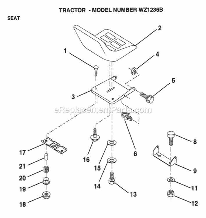 Page M Diagram and Parts List for WZ1236B 1999 And Before Husqvarna Lawn Tractor