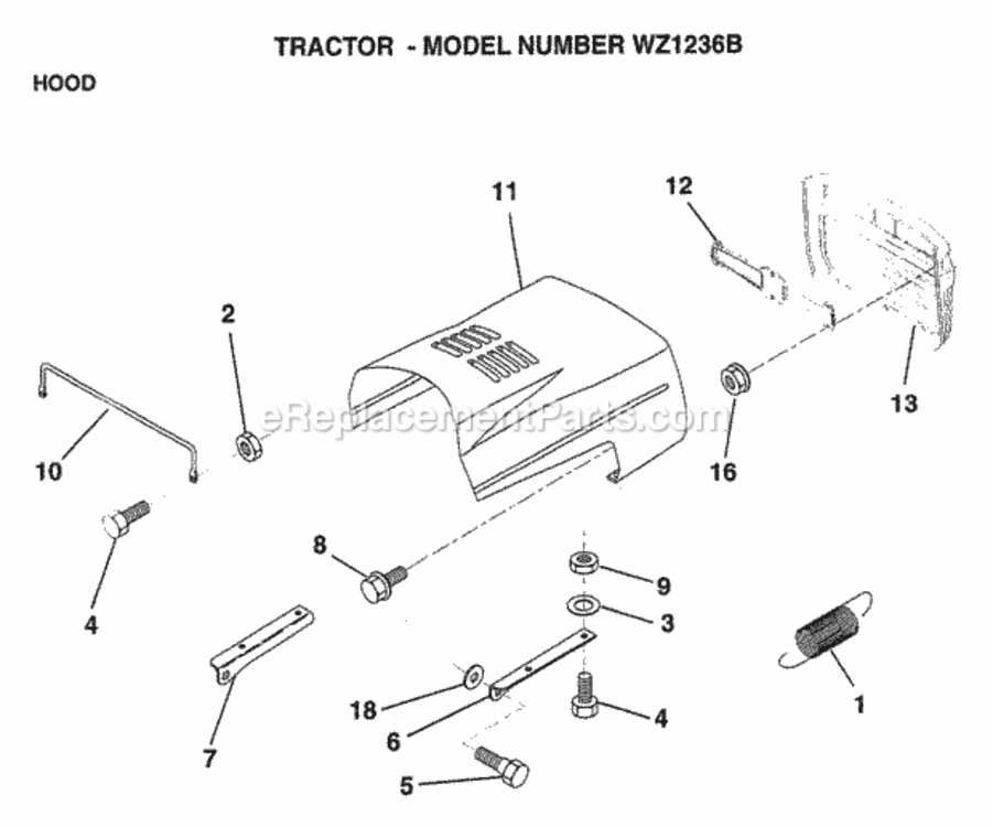 Page I Diagram and Parts List for WZ1236B 1999 And Before Husqvarna Lawn Tractor