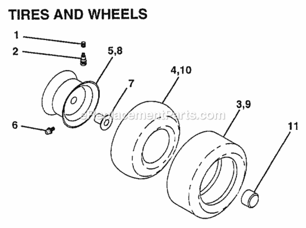 Page J Diagram and Parts List for WZ145H42C 1999 And Before Husqvarna Lawn Tractor