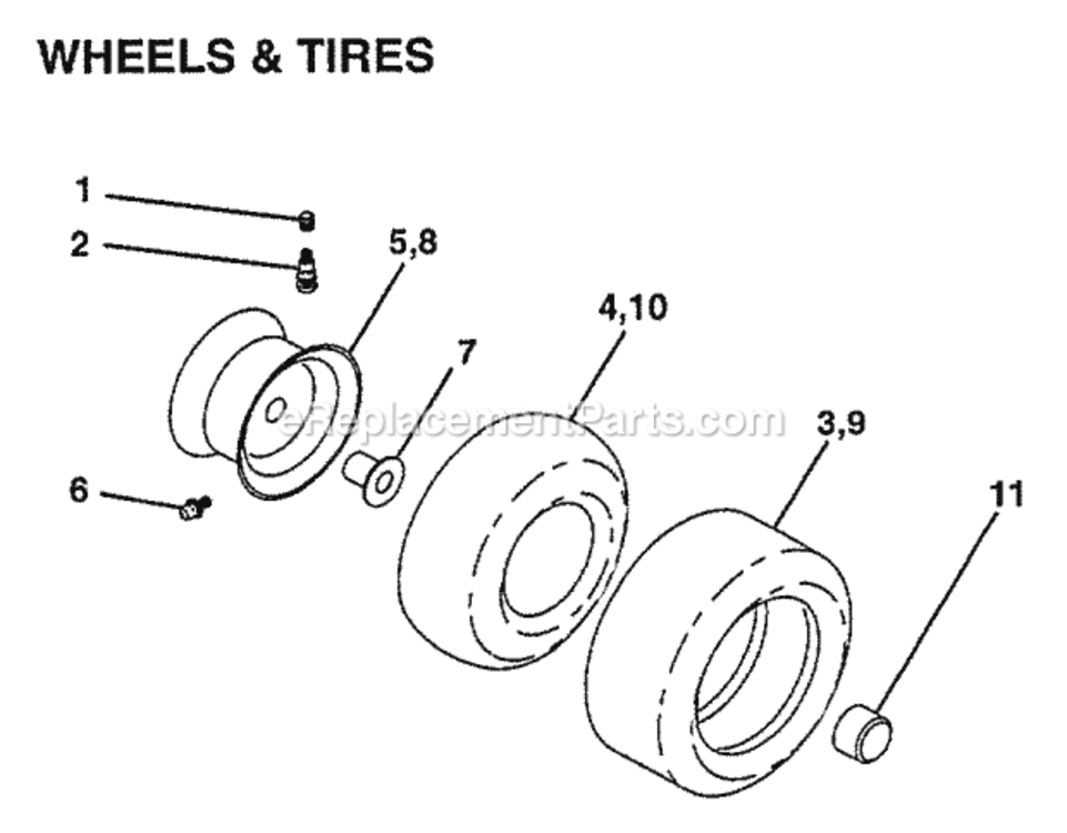Page K Diagram and Parts List for WZ15536RDHA 1999 And Before Husqvarna Lawn Tractor