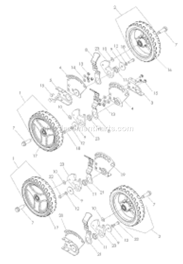 Page G Diagram and Parts List for W21K W 21 K 968999283 -2007-03 Husqvarna Lawn Mower