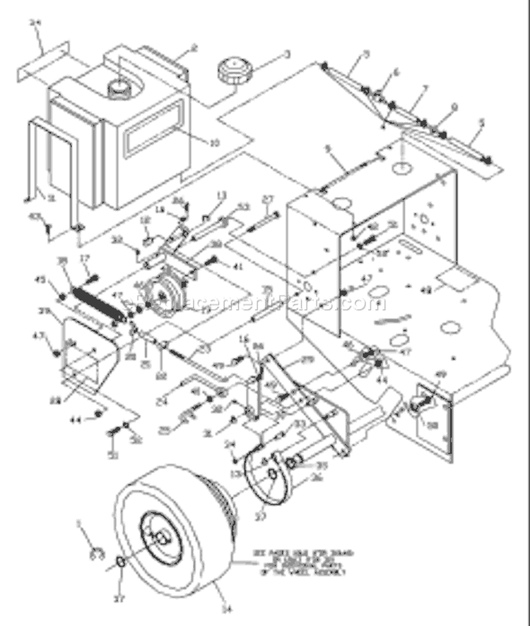 Page K Diagram and Parts List for W3212A W 3212 A 539104773-01 -2000-02 Husqvarna Lawn Mower