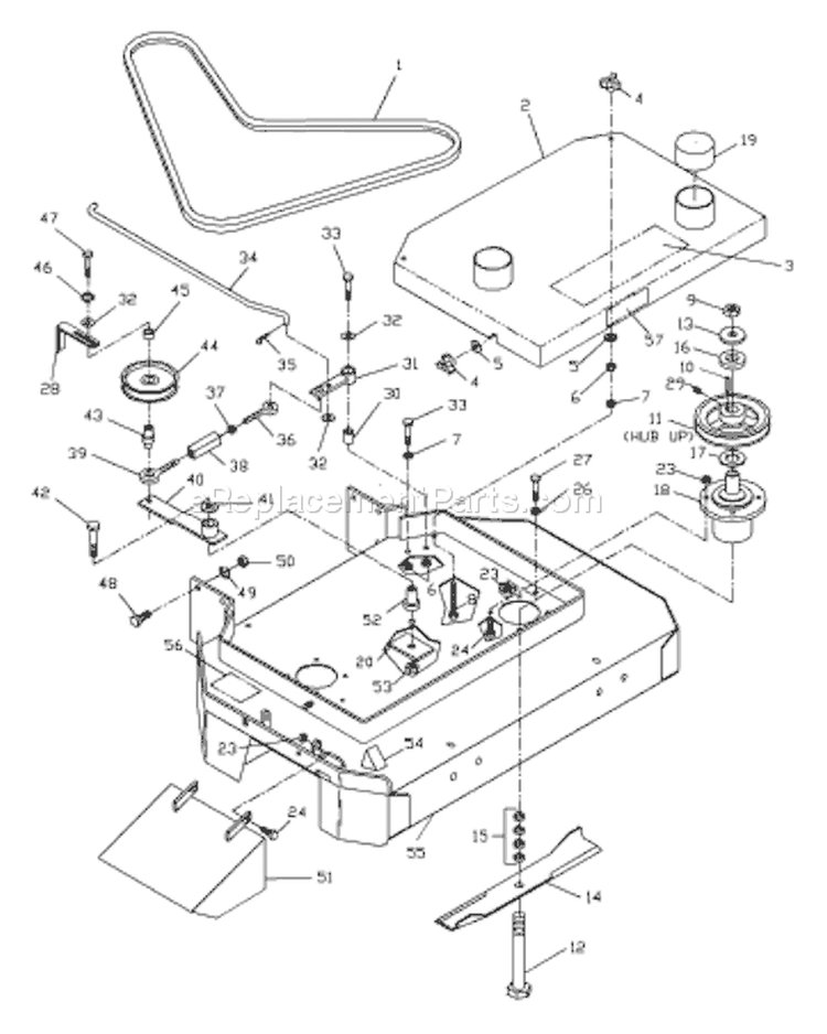 Page C Diagram and Parts List for W3612 W 3612 2001-02 Husqvarna Lawn Mower